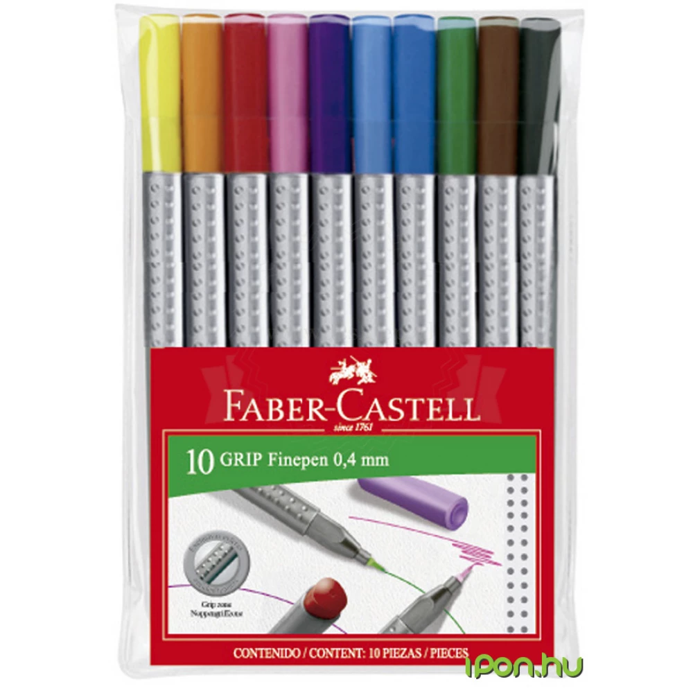 FABER-CASTELL Rostirón készlet 0.4 mm Grip 10 különböző szín