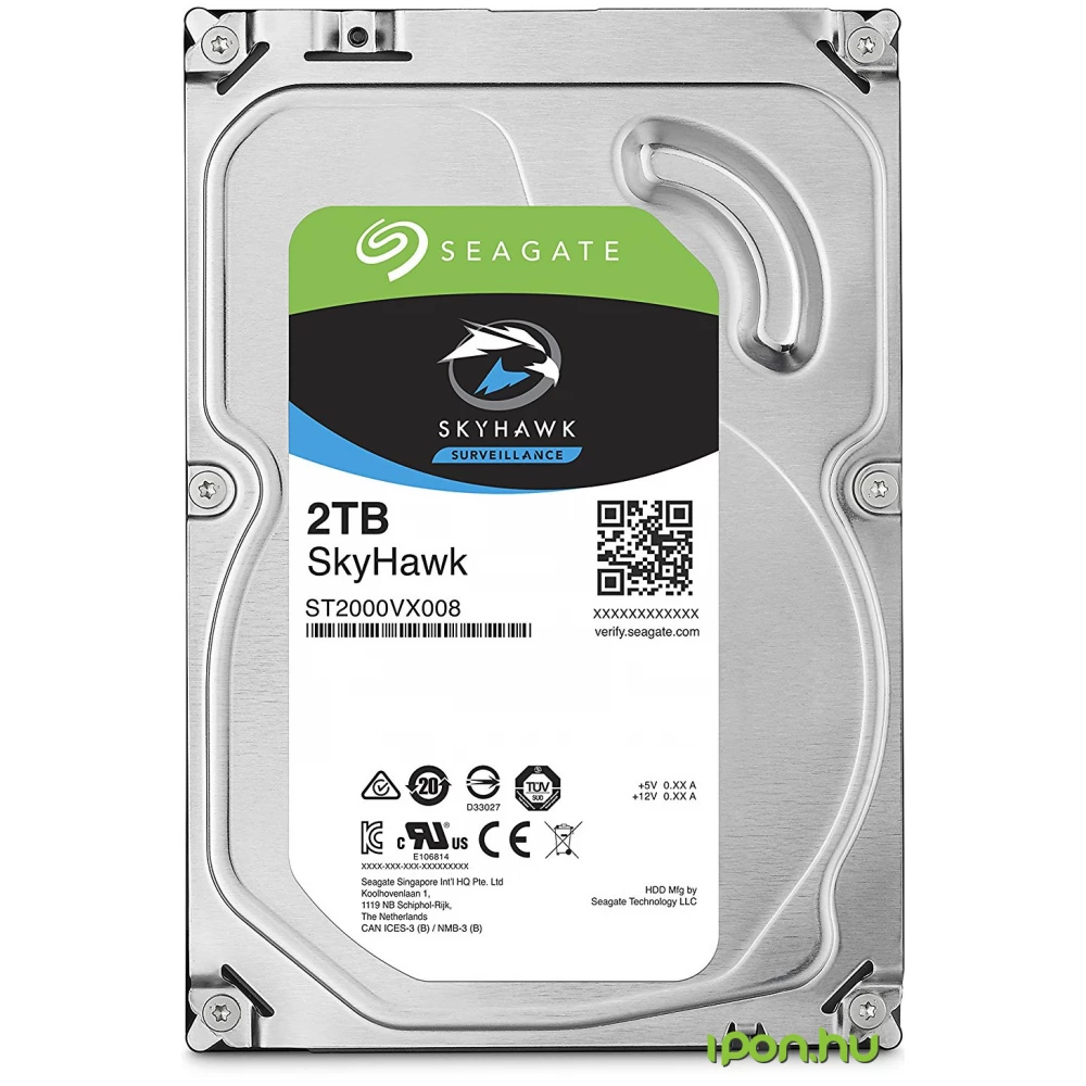SEAGATE SkyHawk 2TB 3.5" 5900rpm 64MB SATA ST2000VX008