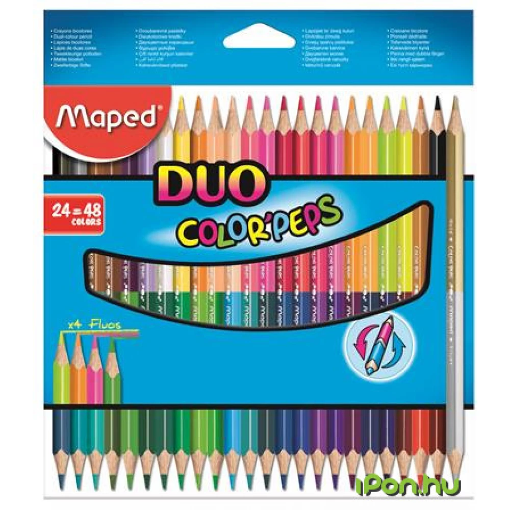 MAPED Color Peps Duo raznobojan olovka pribor trokutan dvostruki kraj 48 drugačiji boja