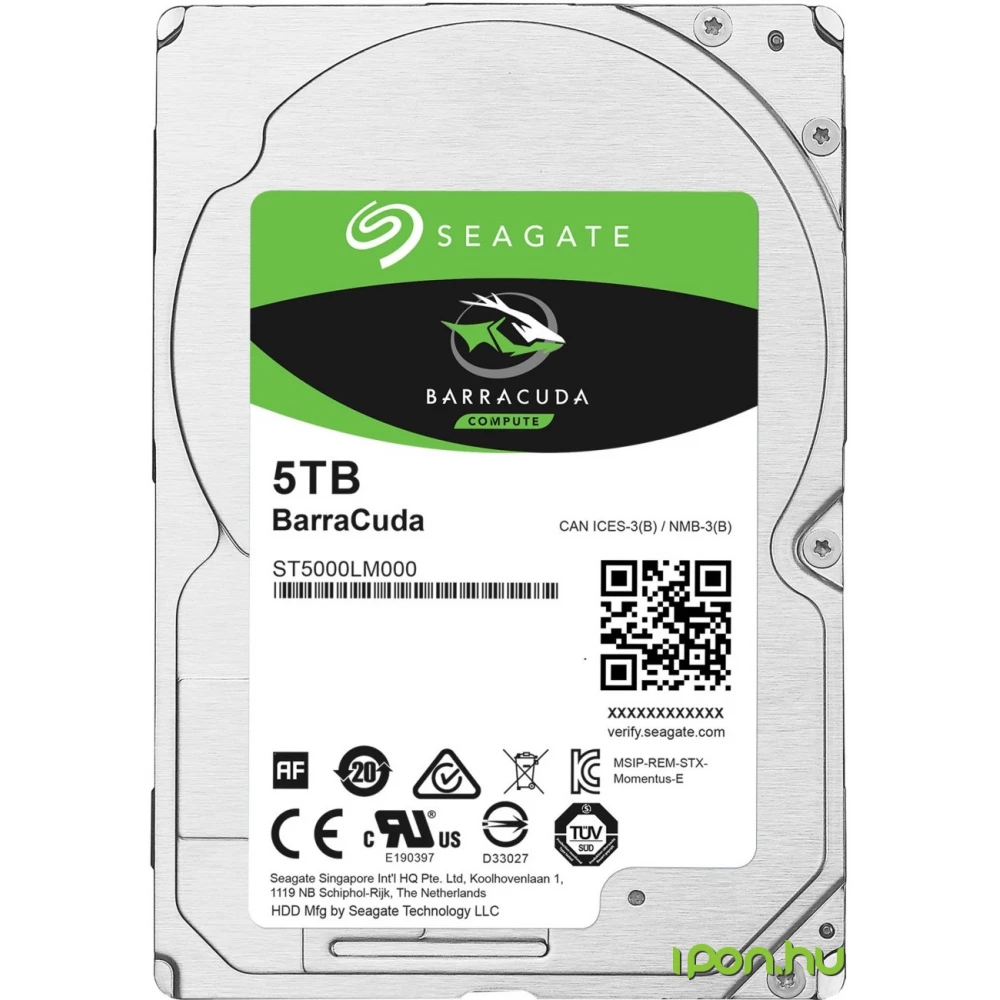 SEAGATE BarraCuda 5TB 2.5" 5400rpm 128MB SATA ST5000LM000