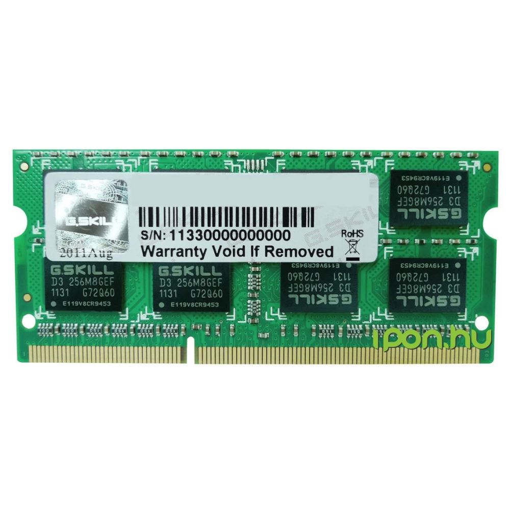 G.SKILL 4GB Notebook DDR3 1600MHz CL11 F3-12800CL11S-4GBSQ