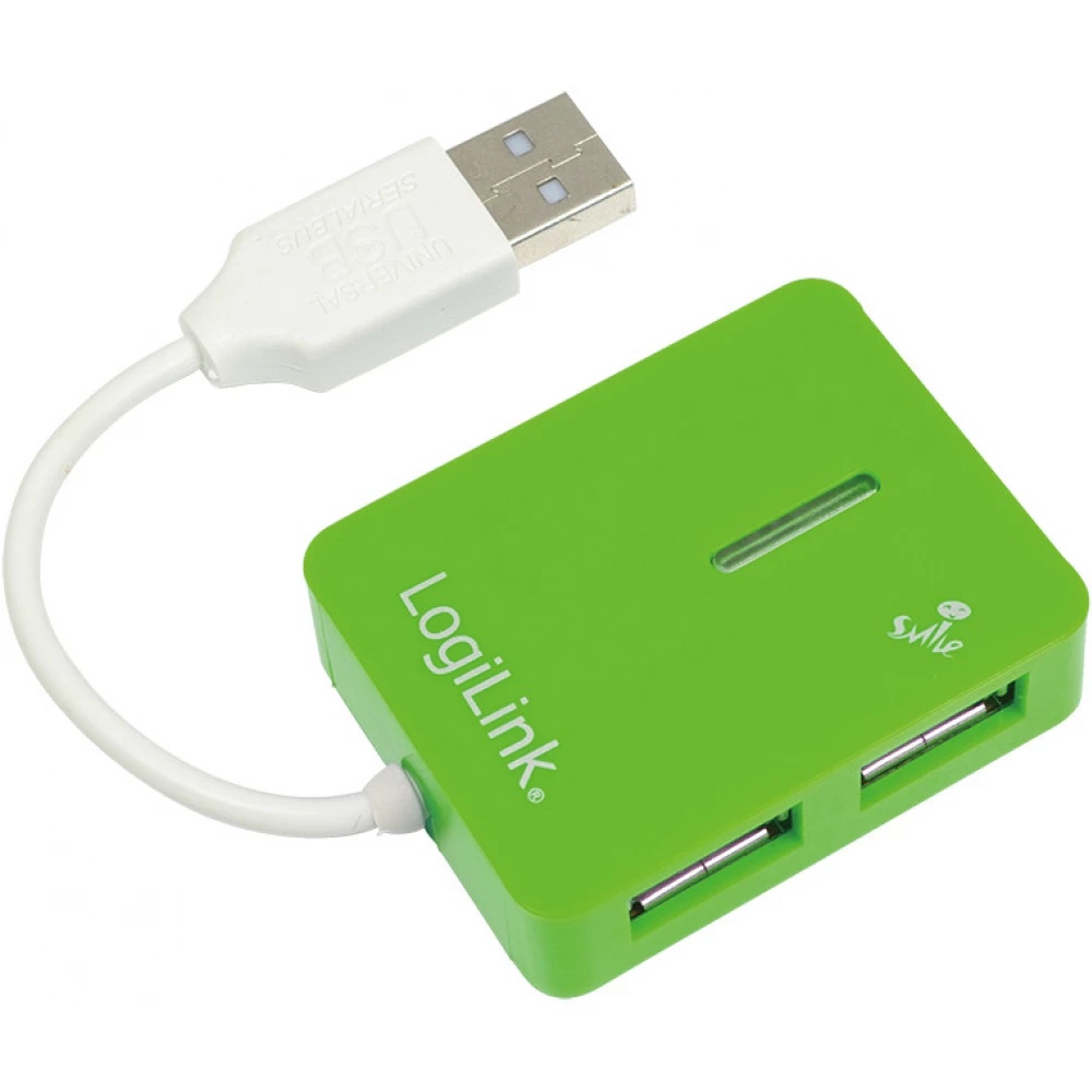 LOGILINK UA0138 USB 2.0 Hub 4-Port Smile Zöld