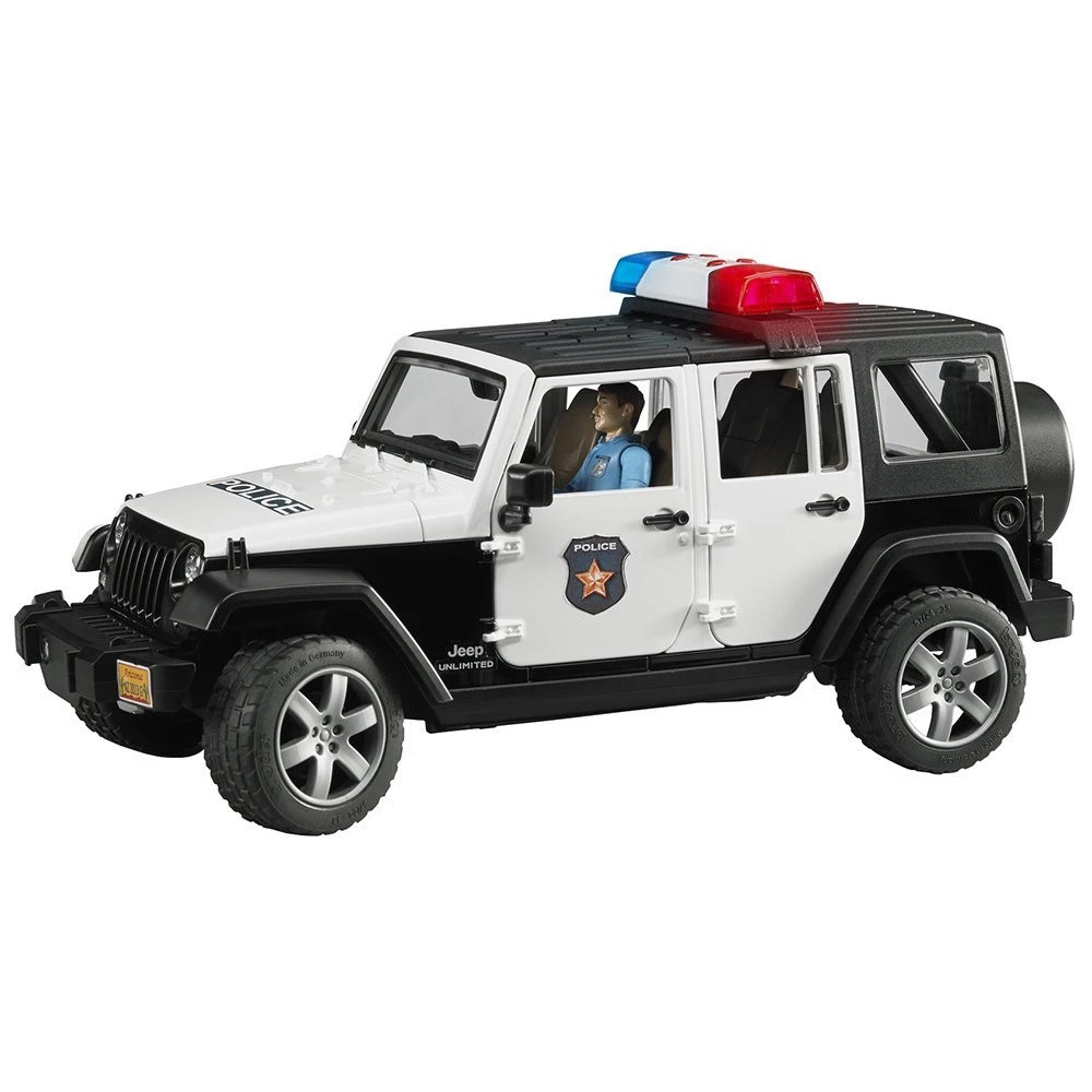 BRUDER Jeep Wrangler Unlimited Rubicon rendőrségi kocsi figurával