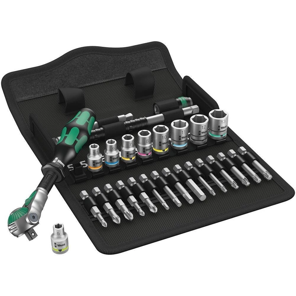 WERA 05004016001 Zyklop Speed 8100 SA 6 Werkzeug Lager 1/4" 28 pcs