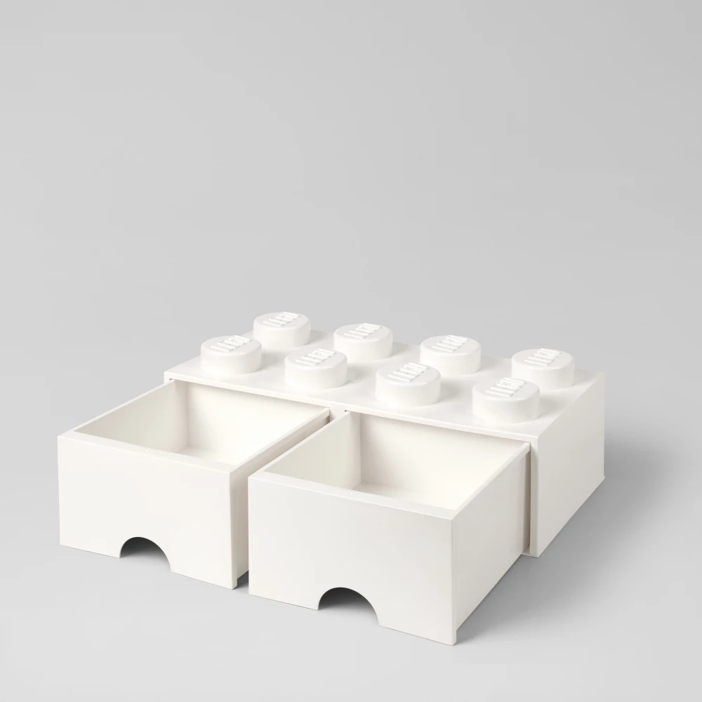 ROOM COPENHAGEN Dupla drawer storage box 8-as lego cube shape white