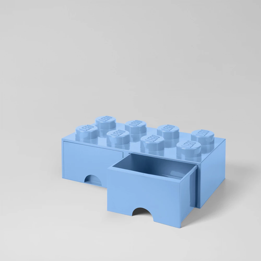 ROOM COPENHAGEN Dupla drawer storage box 8-as lego cube shape azure