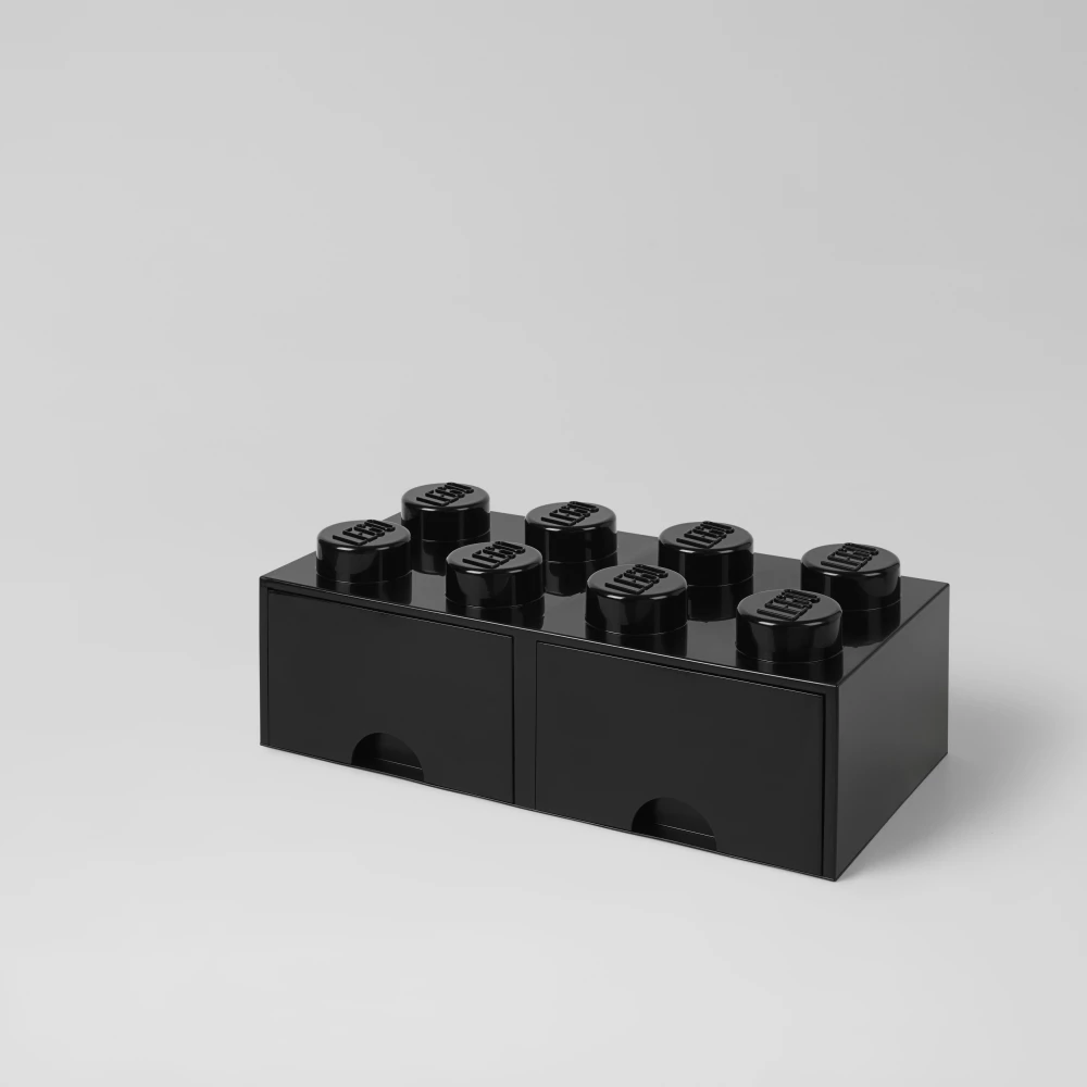 ROOM COPENHAGEN Dupla drawer storage box 8-as lego cube shape black
