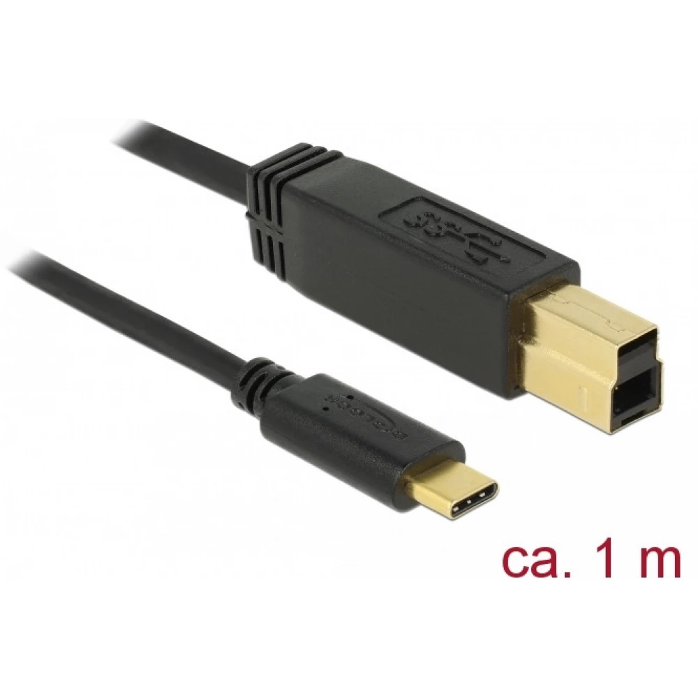 DELOCK USB 3.1 Type C USB 3.1 Type B Átalakító Fekete 1m 83675