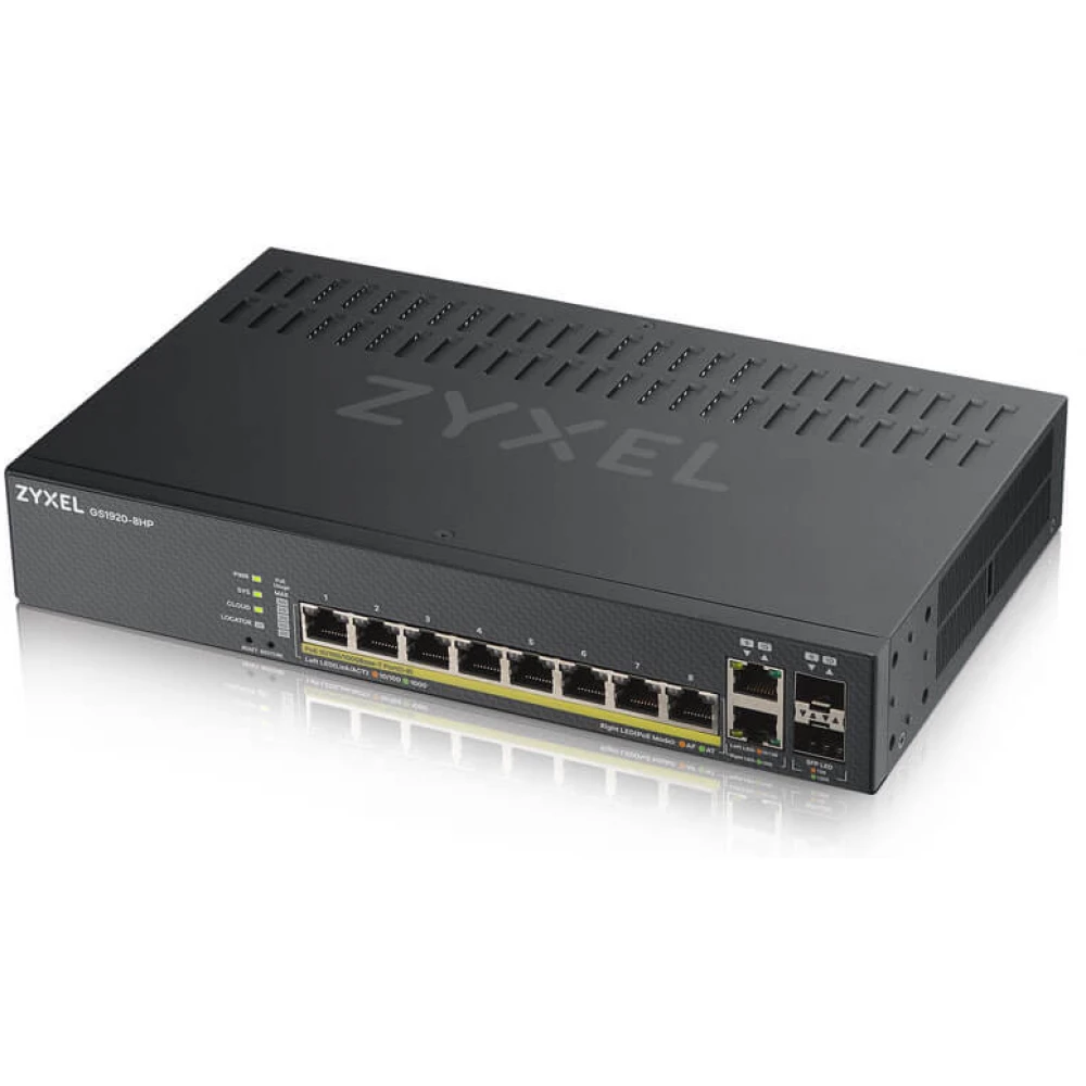 ZYXEL GS1920-8HPv2 8-port GbE Smart Managed PoE Switch