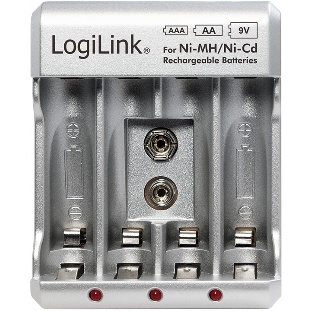 LOGILINK Battery charger for Ni-MH/Ni-Cd AA/AAA/9V rechargeable batteries