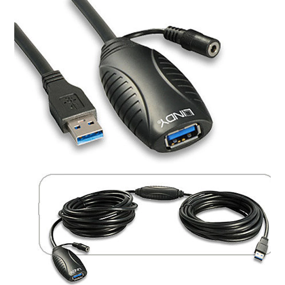 LINDY USB 3.0 Produžni kabel Crno 10m 43156