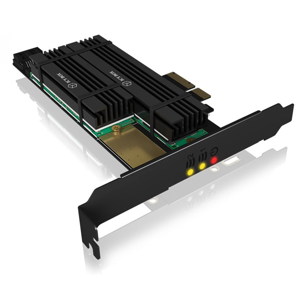ICY BOX IB-PCI215M2-HSL PCIe extension card for 2x M.2 SSDs incl. heat ...
