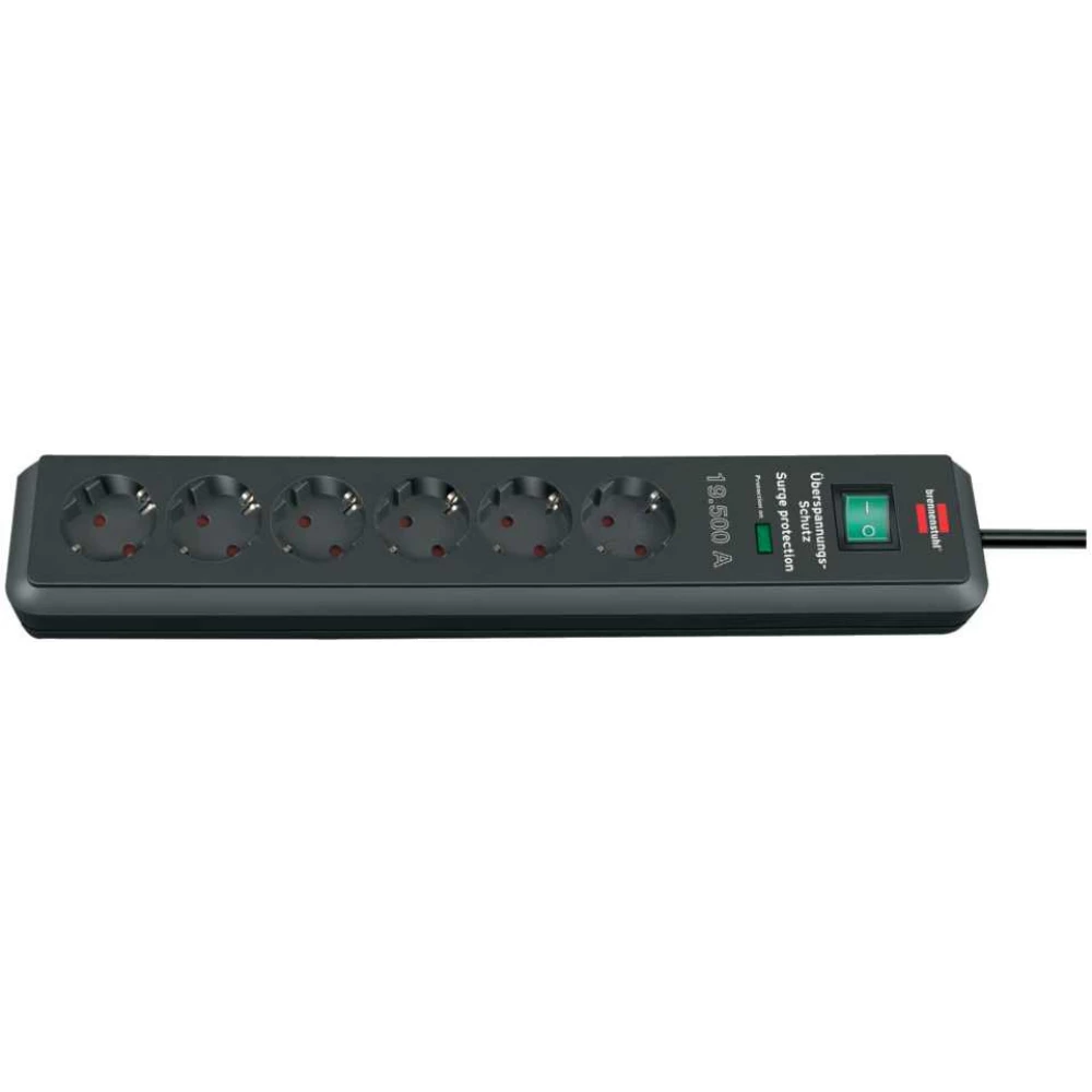 BRENNENSTUHL Secure Tec 19.500A es túláramvédelmi splitter 6 space for plugs antracit 2 m H05VV-F 3G1.5