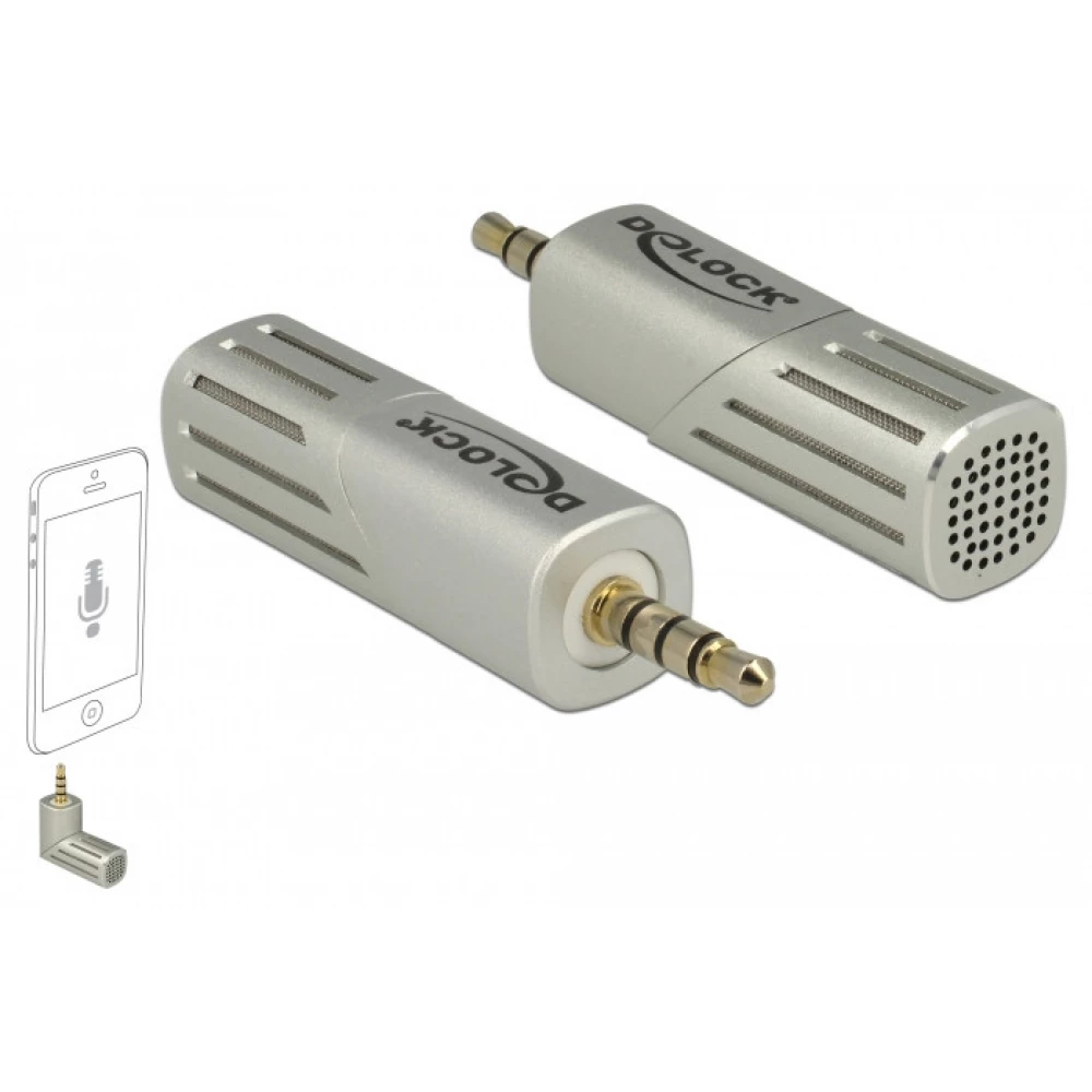 DELOCK Einweg mikrofon 3.5mm 4 Kontakt jack 90° drehbar Silber