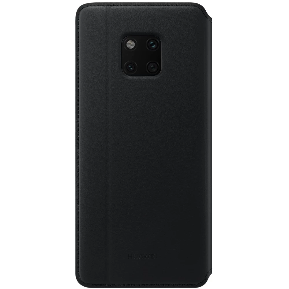 HUAWEI Mate 20 Pro HUAWEI Hülle Stehen Haut bewirken FLIP kártyazseb FEKETE