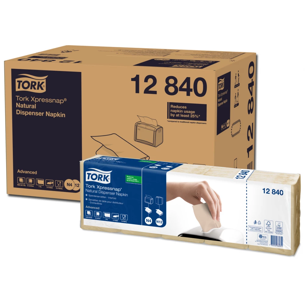 TORK 12840 Xpressnap natural adagolós szalvéta