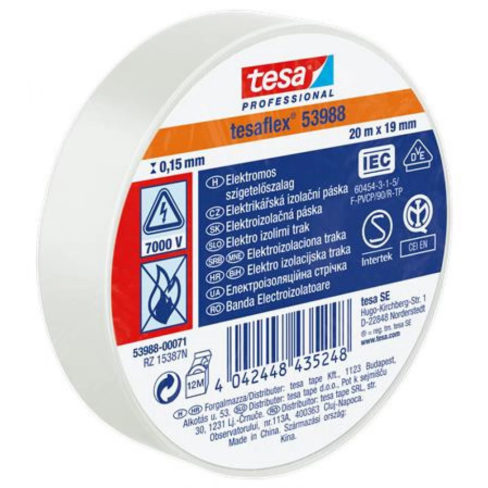 TESA Isolierband 19 mm x 20 m "Professional" Weiß