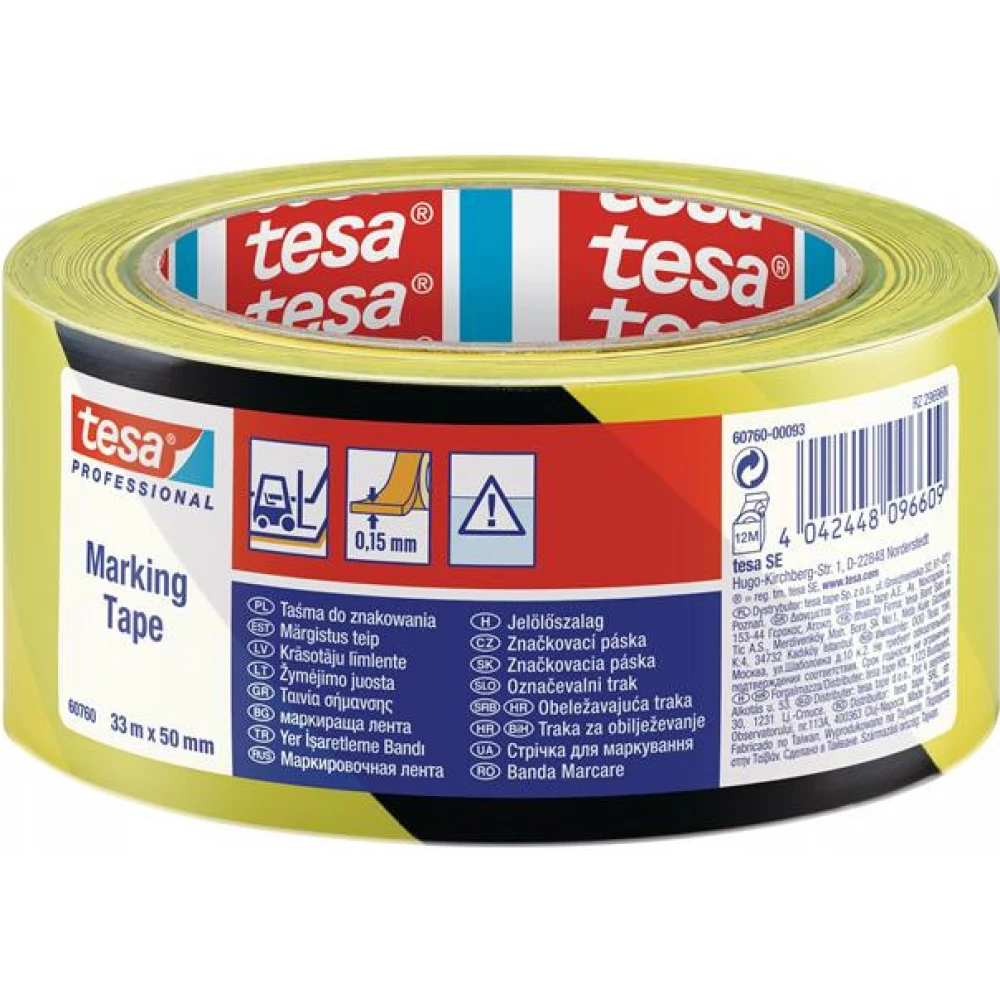 TESA Jelölőszalag 50mm x 33m Professional Black-yellow
