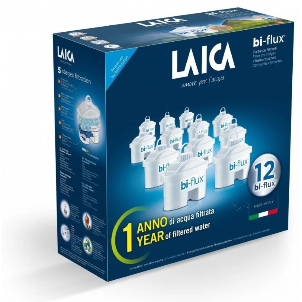 LAICA F12MES0 Bi-Flux univerzális vízszűrőbetét 12db /F12MES0/ - 1 évre elegendő szűrőbetét csomag