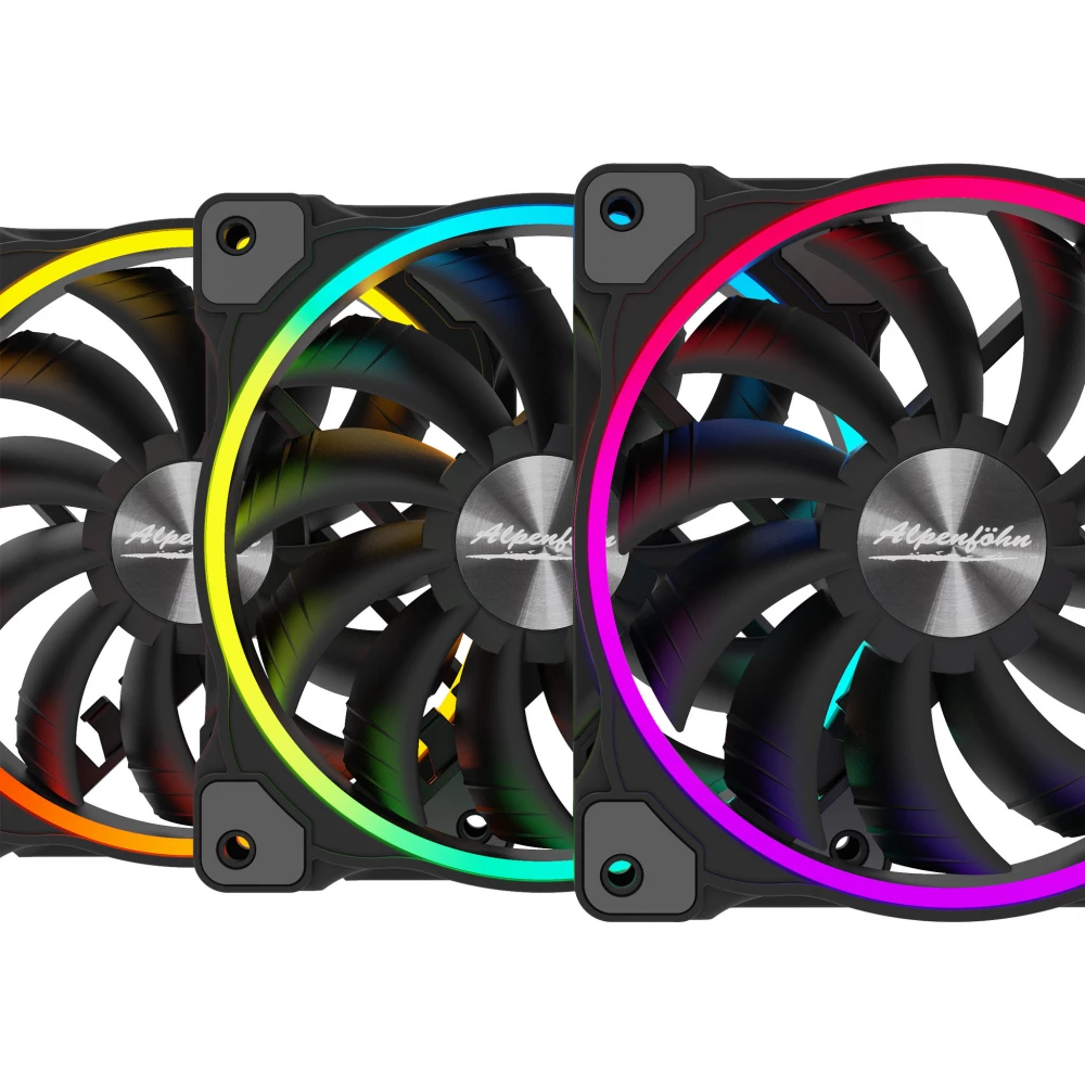 ALPENFÖHN Wing Boost 3 RGB 12cm 3 darabos szett fekete