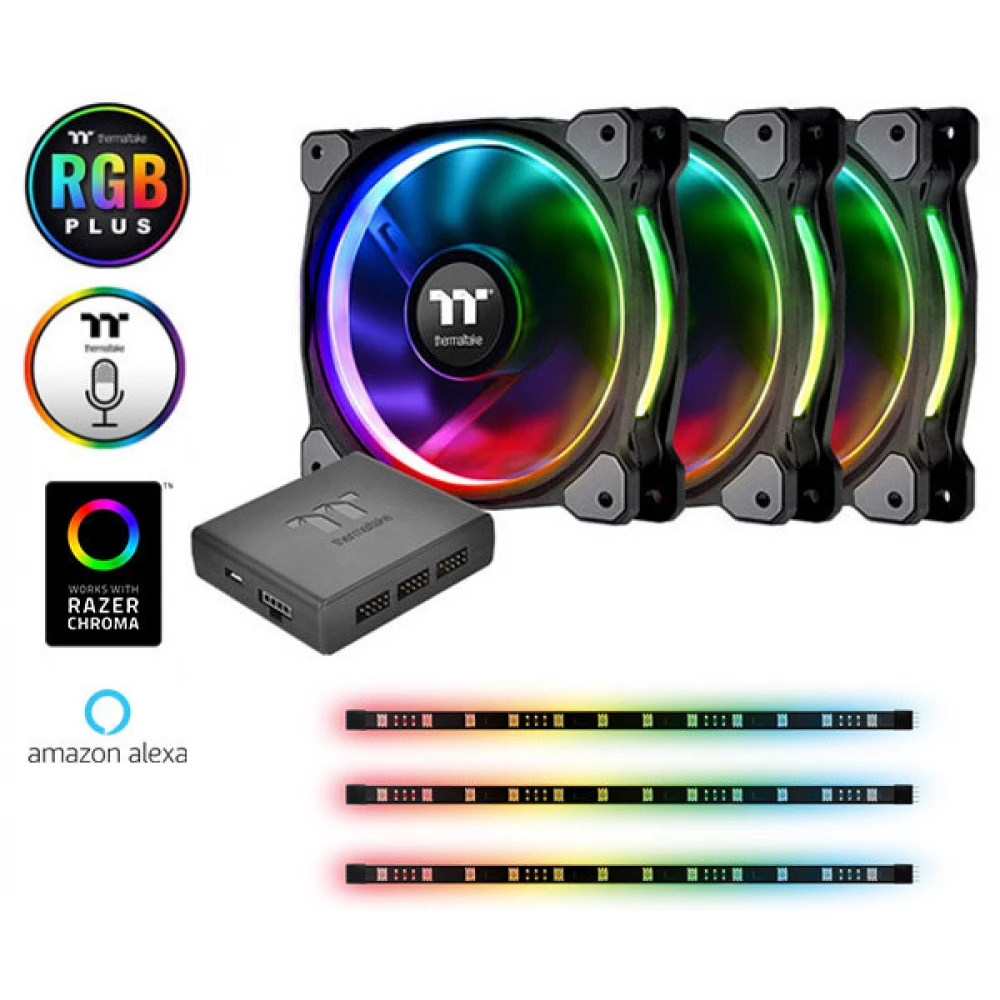 THERMALTAKE Riing Plus 12 LED RGB Kühler Cooler Ventilator TT Premium Edition 3 klumpig Lumi Plus combo einstellen