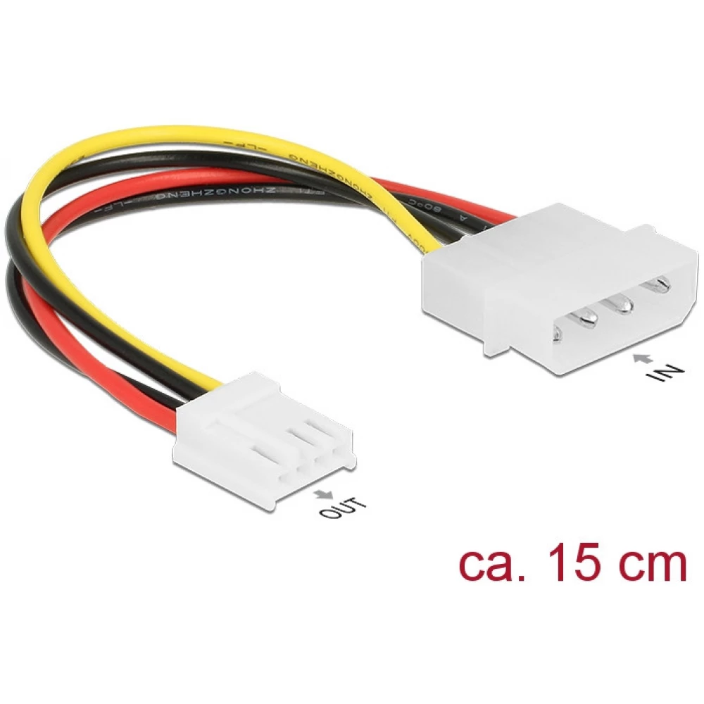 DELOCK Molex 2/3/4 pin power cable White 15cm 85337