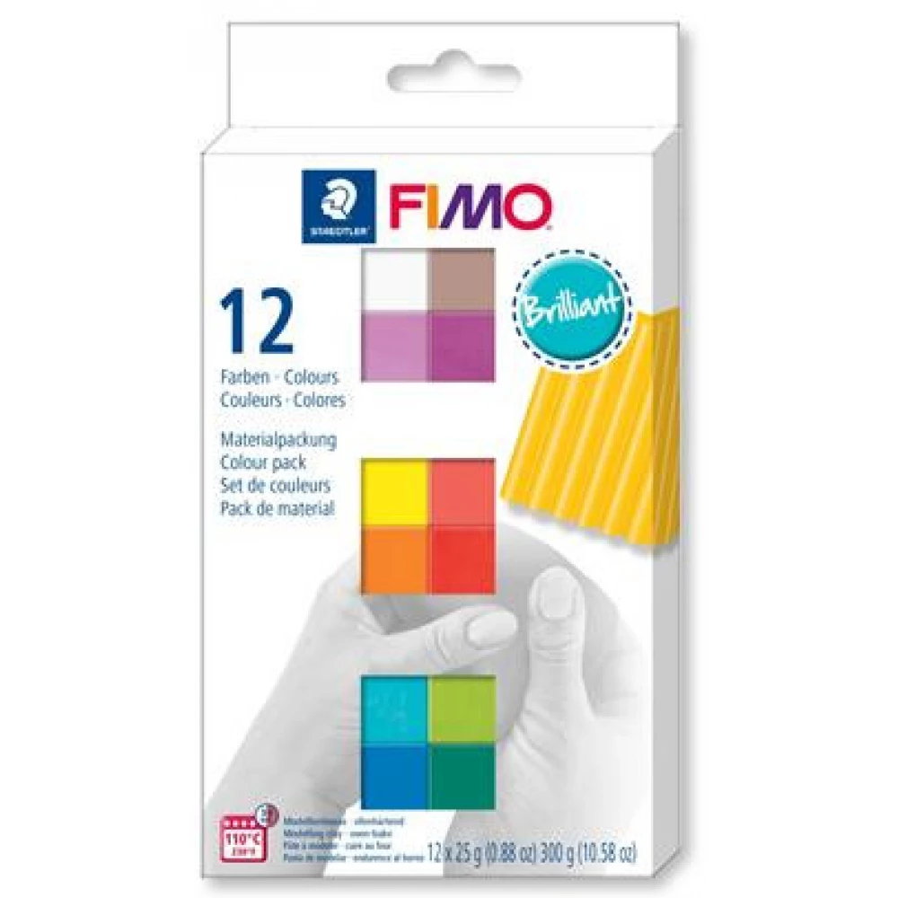 FIMO Plasticine 12x 25g burn-out Soft Brillant 12 different color