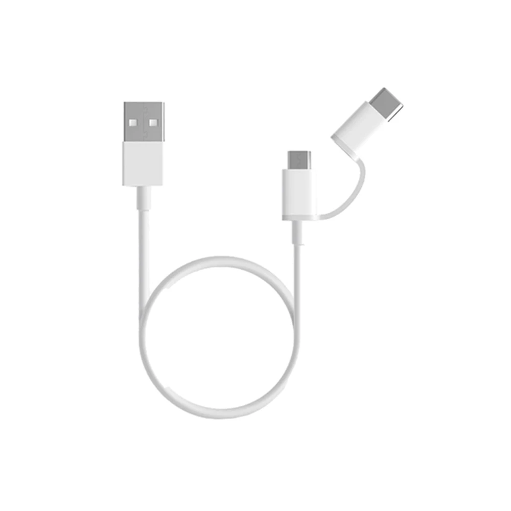 XIAOMI USB 2.0 Type C + microUSB Töltő/adatkábel Fehér 1m SJX02ZM
