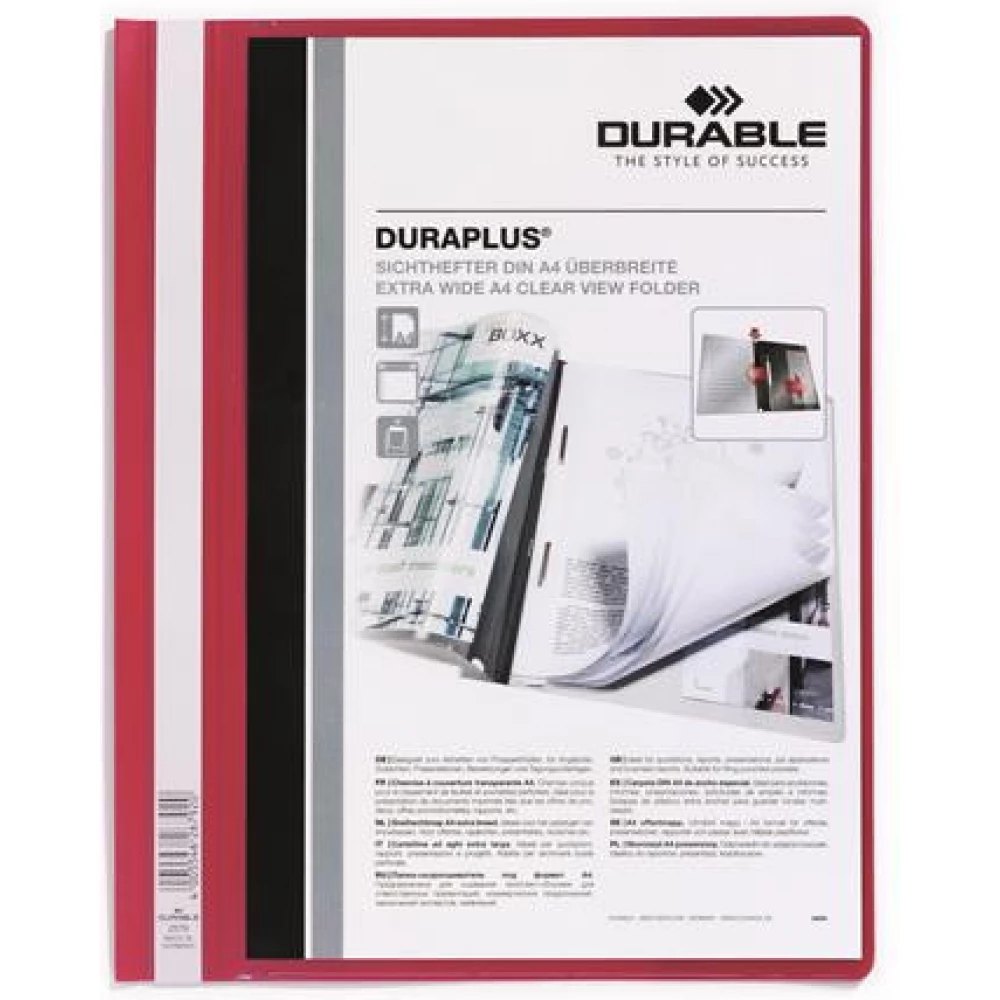 DURABLE self-binder A4 wide panorámás DURAPLUS® red