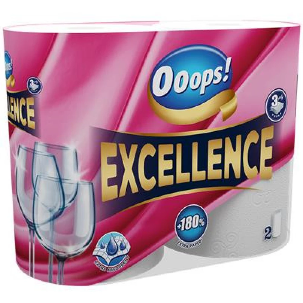 Ooops! Excellence Háztartási papírtörlő 3 rétegű 2 tekercses
