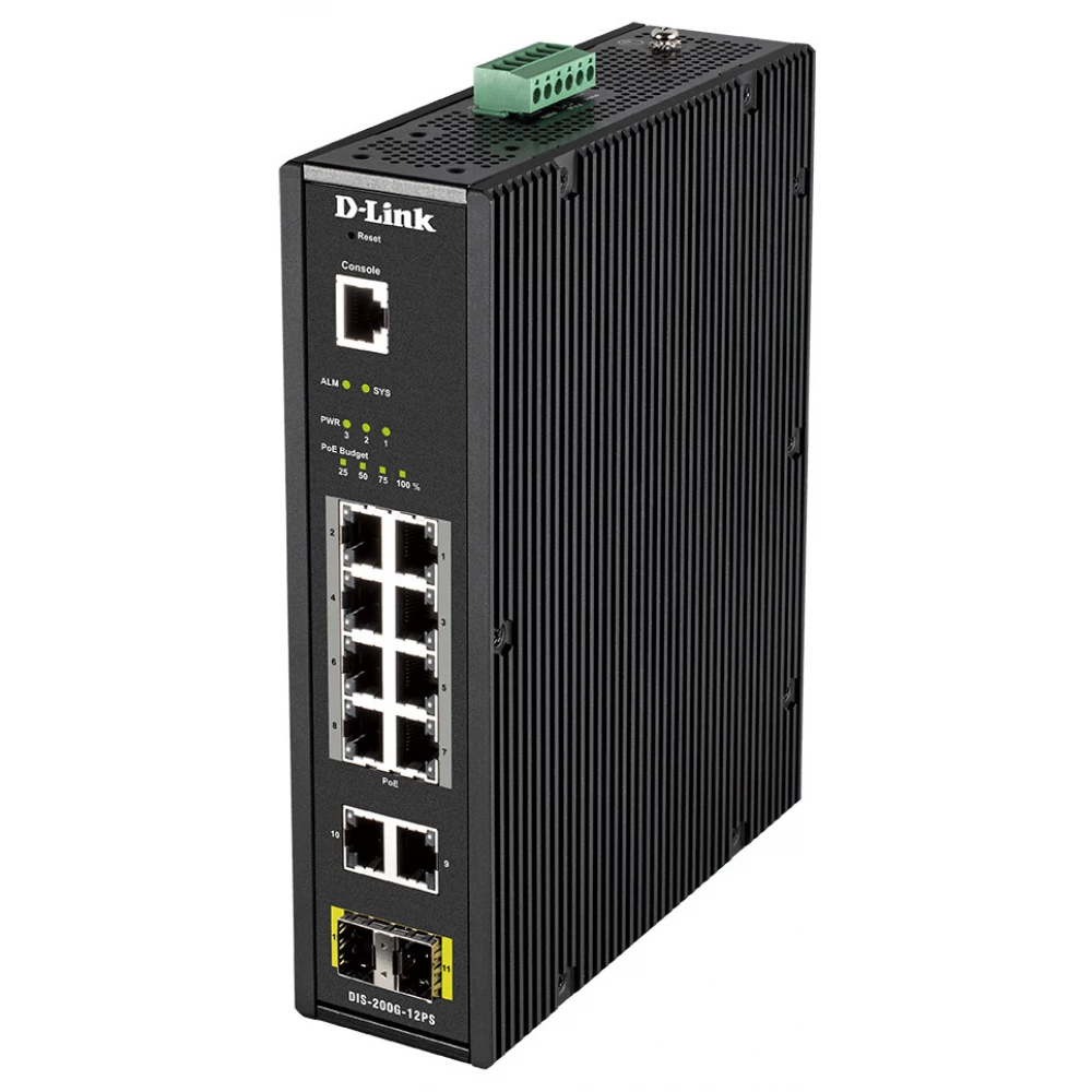 D-LINK DIS-200G-12PS Industrial Gigabit Smart Managed PoE Switch
