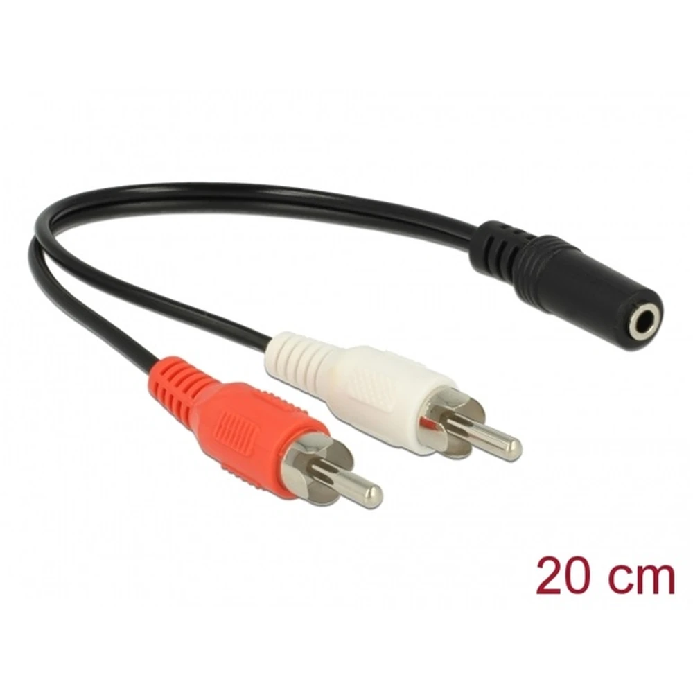 DELOCK Jack RCA Átalakító Fekete 20cm 85806