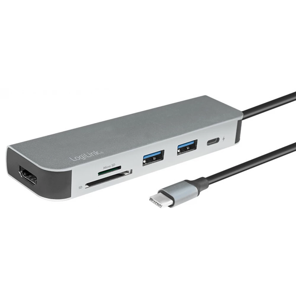 LOGILINK USB-C multifunction hub HDMI PD card reader USB 3.2 Ge