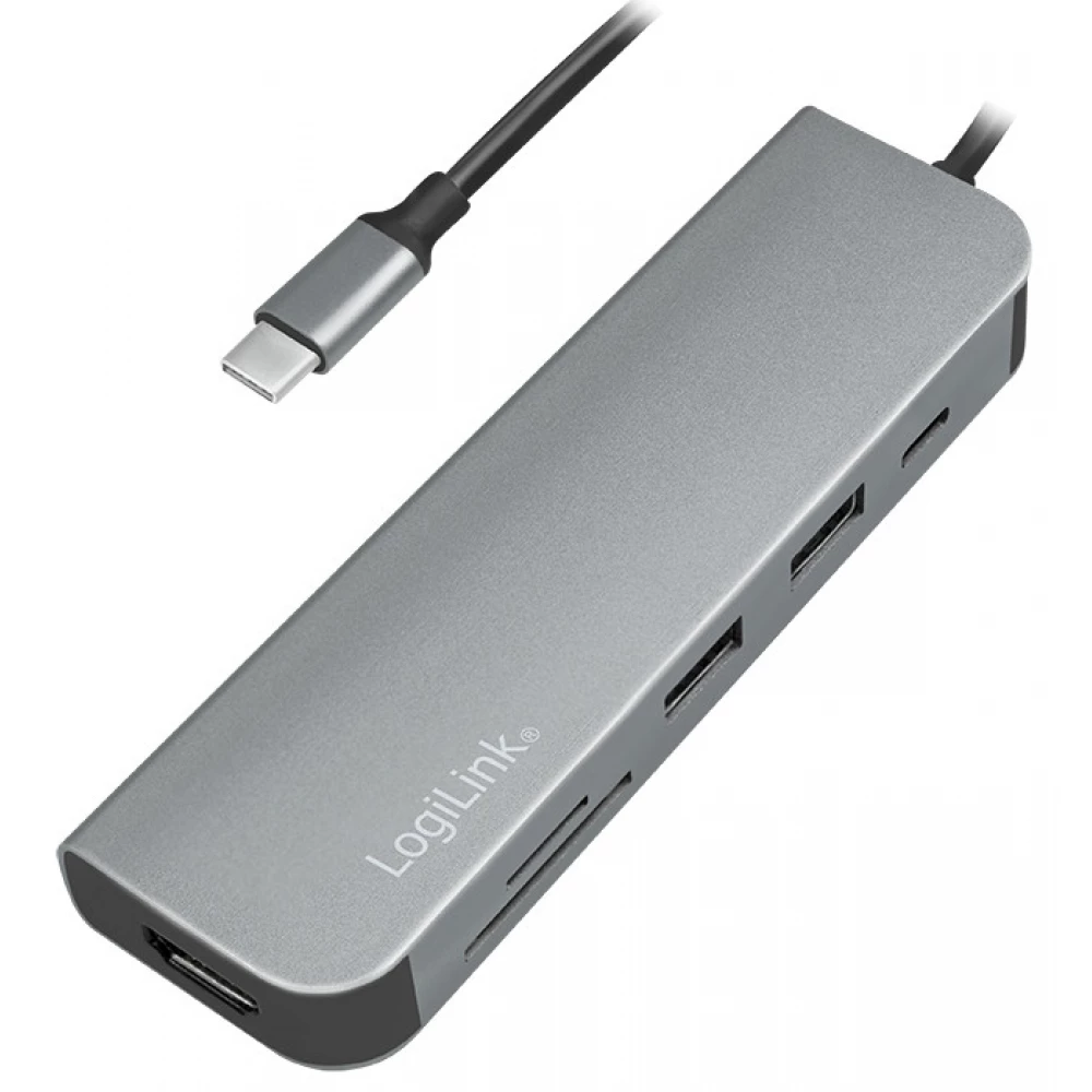 LOGILINK USB-C multifunction hub HDMI PD card reader USB 3.2 Ge ...