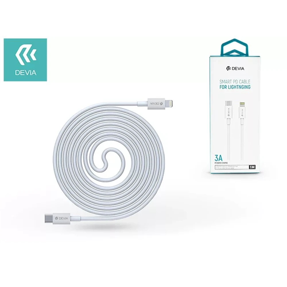 DEVIA USB 2.0 Type C Lightning Charger/data cable White 1m ST326868