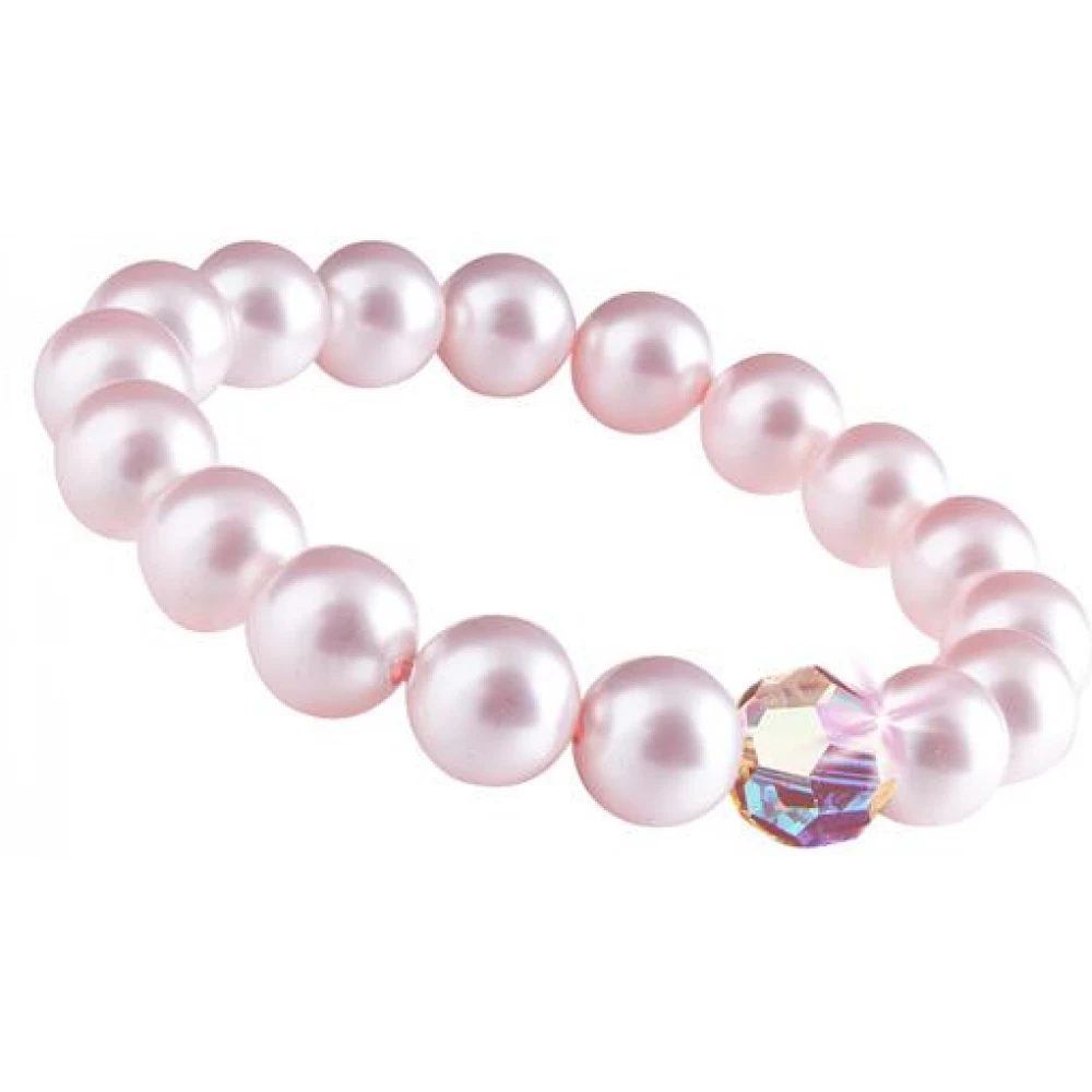 ART CRYSTELLA Bracelet pink Swaroski gyöngyből színtájszós white kristállyal