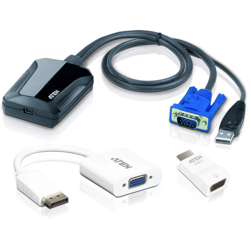 ATEN CV211CP-AT Laptop USB KVM Console Crash Cart Adapter IT Kit