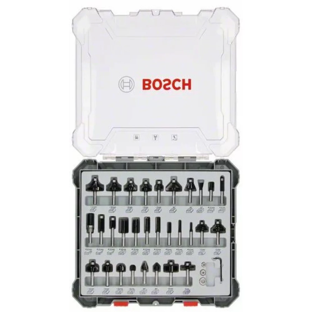 BOSCH 30 részes vegyes alakmaróbetét-készlet 8 mm-es szárral