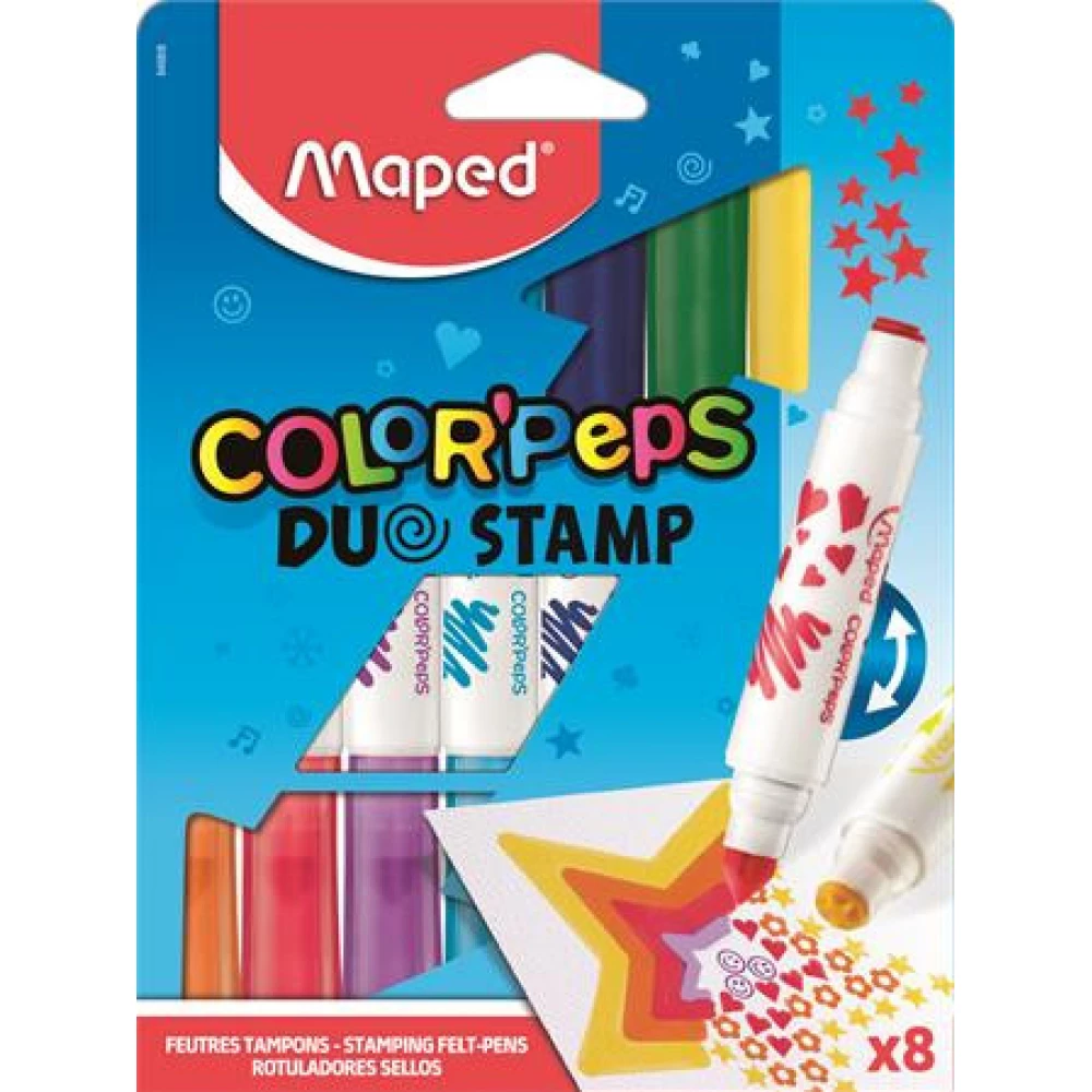 MAPED Color Peps Duo Stamp marker stock 8 color and pattern