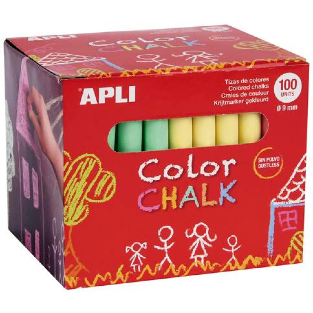 APLI Táblakréta wheel 100 pieces mixed colors