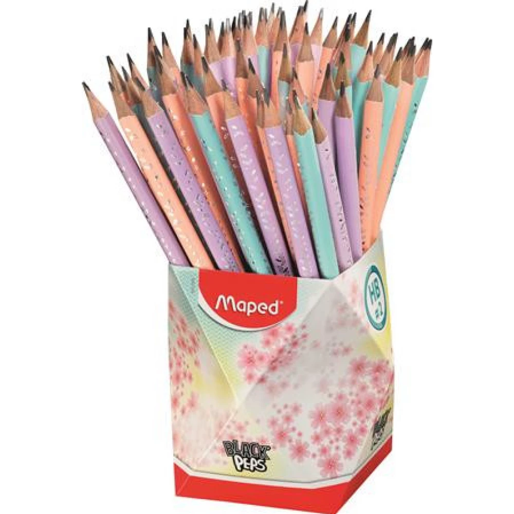 MAPED Grafitceruza Radiergummi Stifthalter HB dreieckig Black Peps Pastel 72 pcs