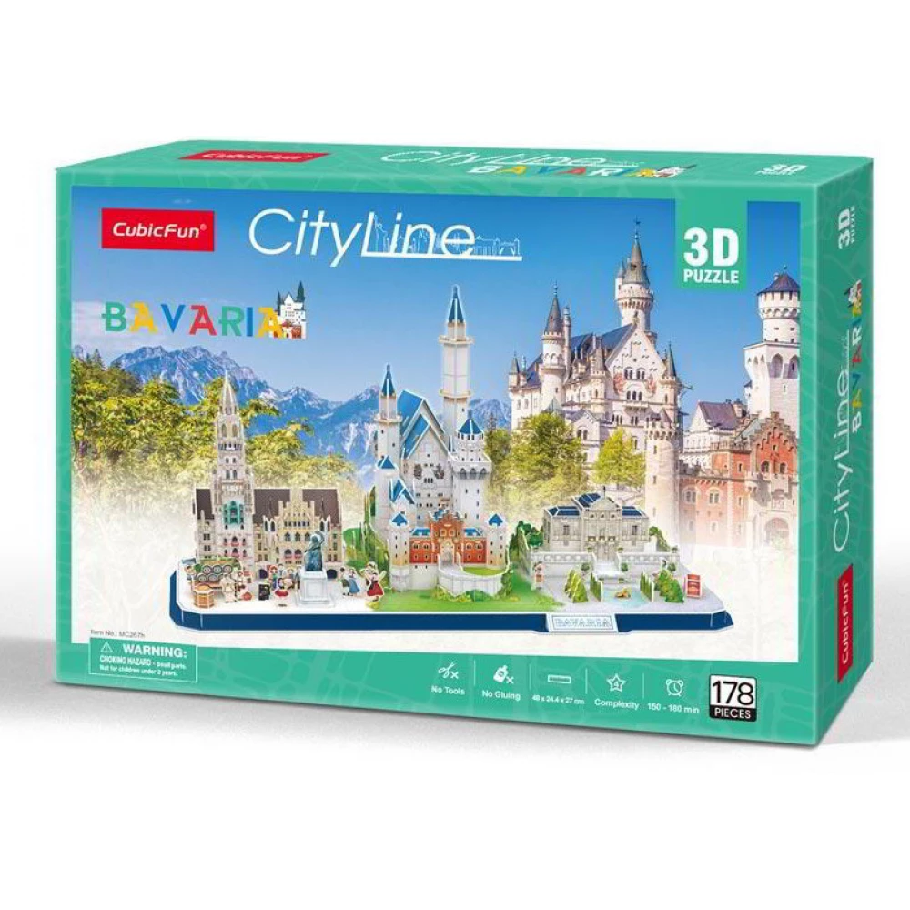 CUBICFUN 3D puzzle game 178 pieces CityLine Bavaria