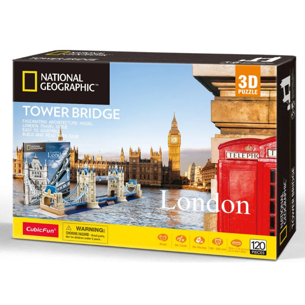 CUBICFUN 3D puzzle game 120 pieces City Traveller London Tower Bridge