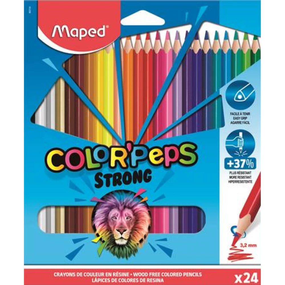MAPED Színes ceruza készlet háromszögletű Color Peps Strong 24 különböző szín