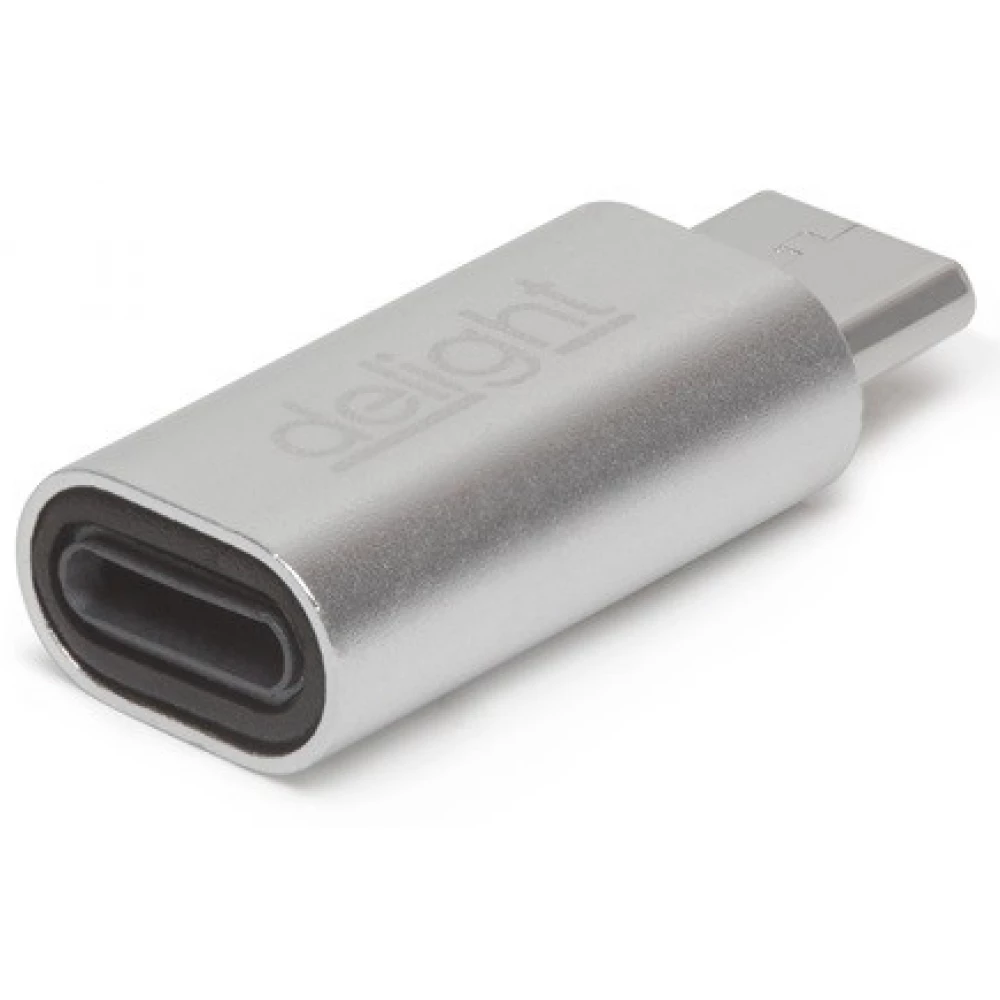 DELIGHT USB 2.0 Type C Lightning Punjač / podatkovni kabel Srebro 3cm 55448B