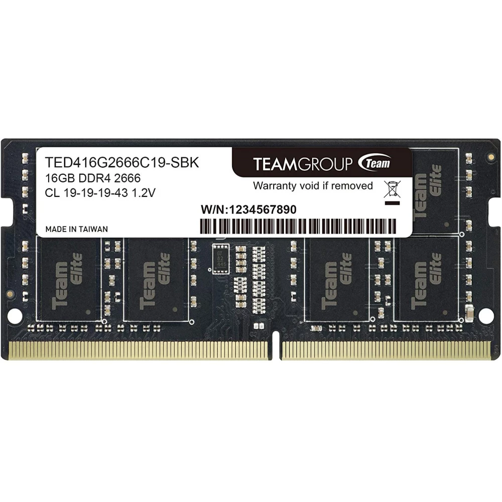 TEAM GROUP 16GB Elite Notebook DDR4 2666MHz CL19 TED416G2666C19