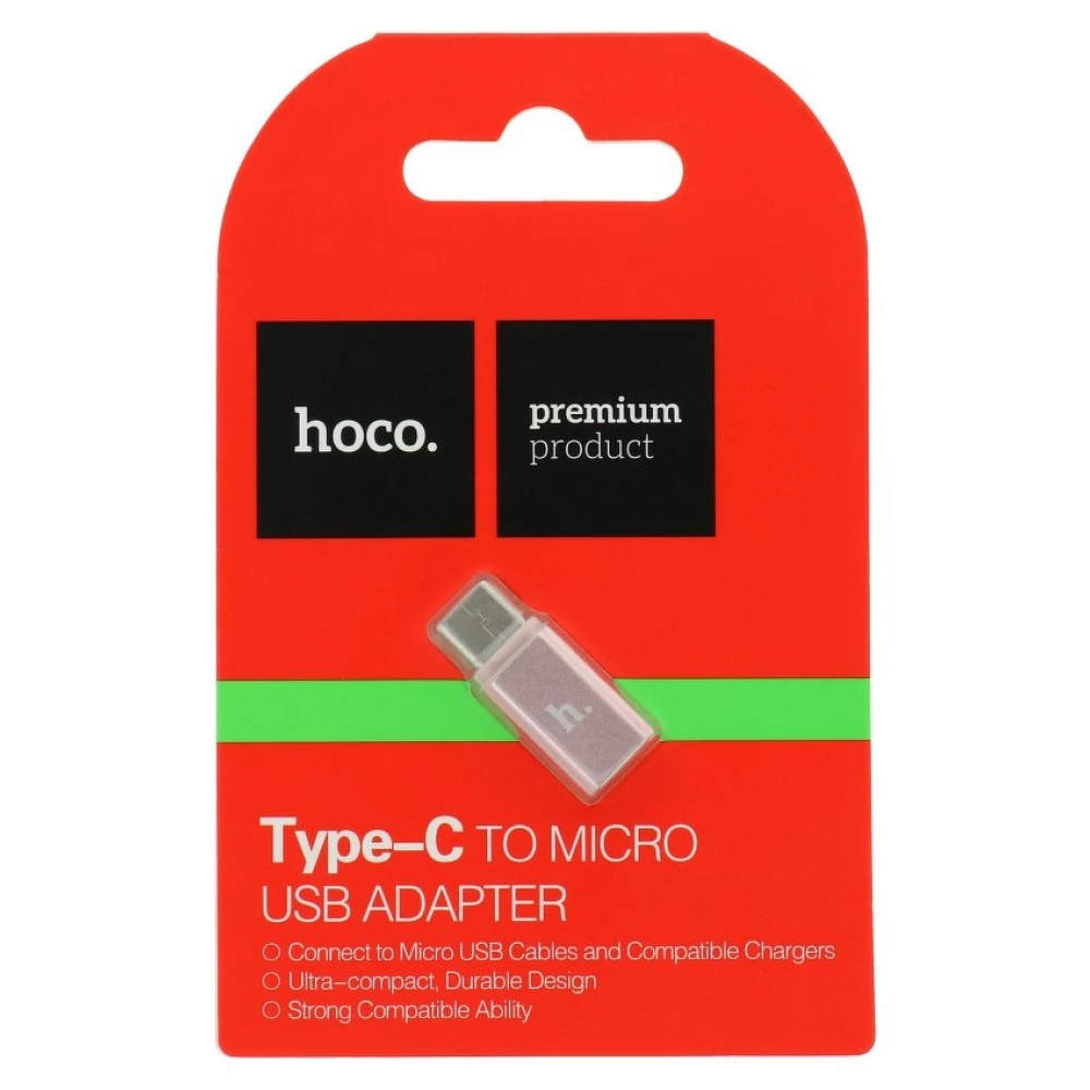 HOCO USB 2.0 Type C Micro USB Converter Pink 3cm HC031253