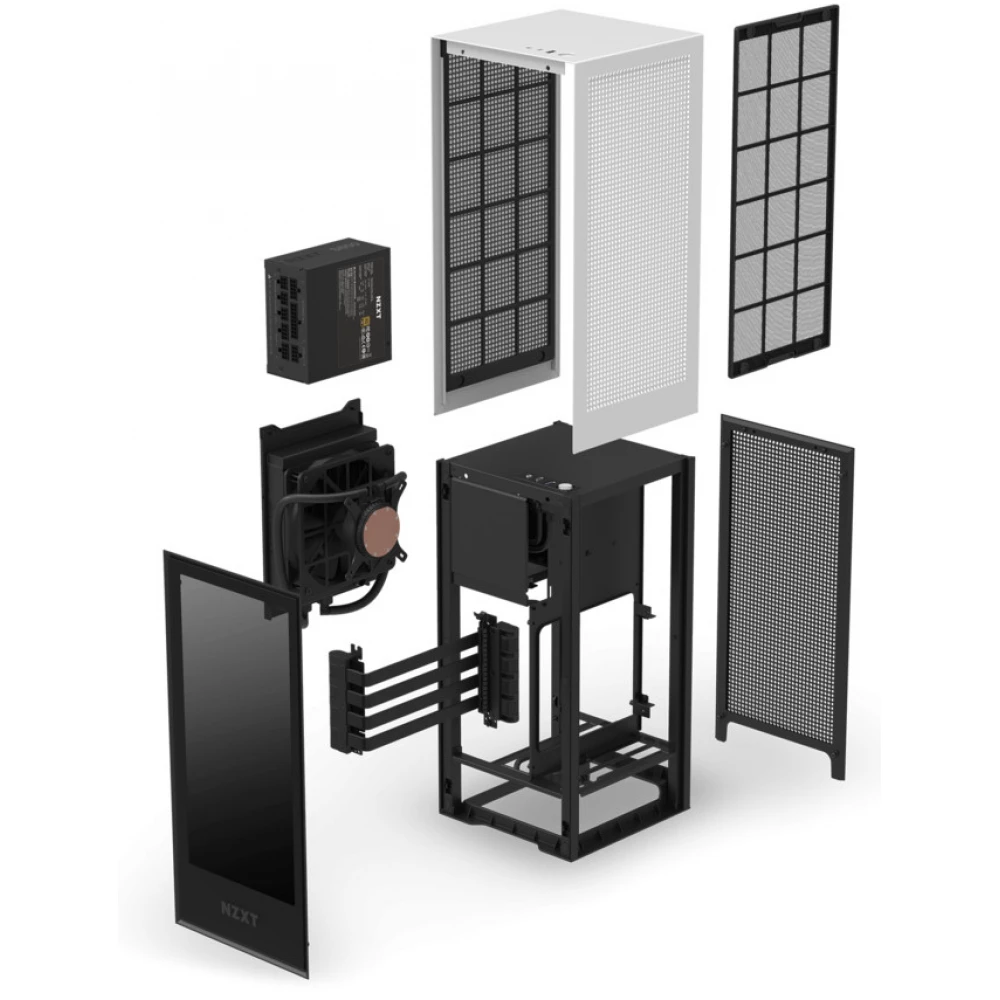 NZXT H1 V2 ホワイト NZXT H1 V2 Mini ITX Case w/750 W Power Supply (White/Black