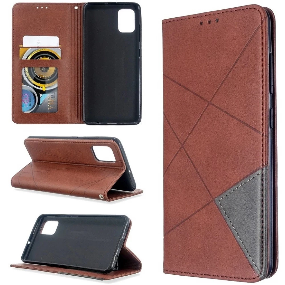 WOOZE DesignBook Auf die Seite Blühen Hülle geometria pattern Huawei Mate 30 Lite braun