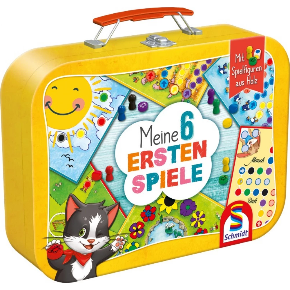 SCHMIDTSPIELE Meine 6 ersten Spiele - Társasjáték gyűjtemény fémdobozban Német nyelvű 40591